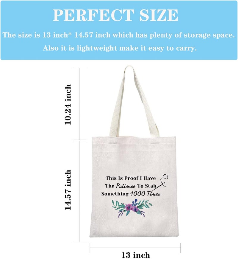 GJTIM Cross Stitch Gift Cross Stitch Project Bag This Is Proof I Stab Something 4000 Times Sewing Project Bag - Image 2
